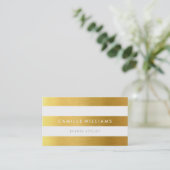 MODERNES MINIMAL-Breitband-Muster Goldfolie-Look Visitenkarte (Stehend Vorderseite)
