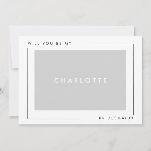 Modernes Minimal Bridesmaid-Foto Ankündigung (Vorderseite)