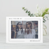 Modernes Minimal Bridesmaid-Foto Ankündigung (Stehend Vorderseite)