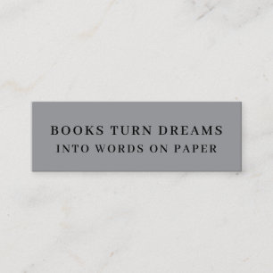 Modernes Minimal Bücher Sind Träume Promo Lesezeic Mini Visitenkarte