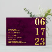 Modernes Minimal Burgundy Gold Foto Save the Date Folieneinladung (Stehend vorne)