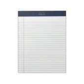 Modernes Minimal-Business-Logo Navy Blue Wide Rule Notizblock (Rotiert)