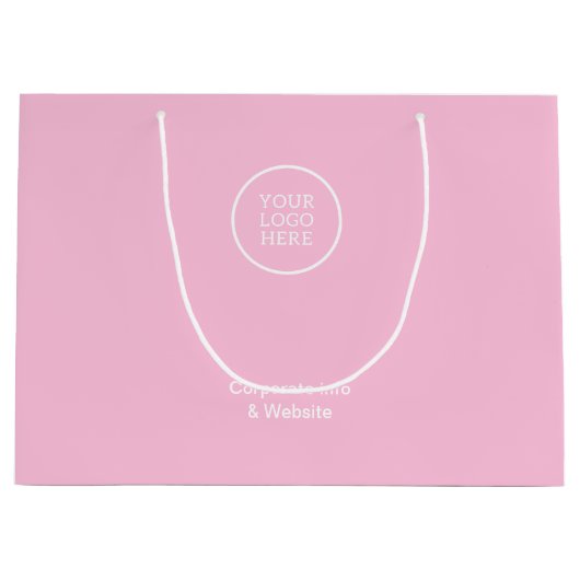 Modernes Minimal-Business-Logo Rosa Unternehmensin Große Geschenktüte (Vorderseite)