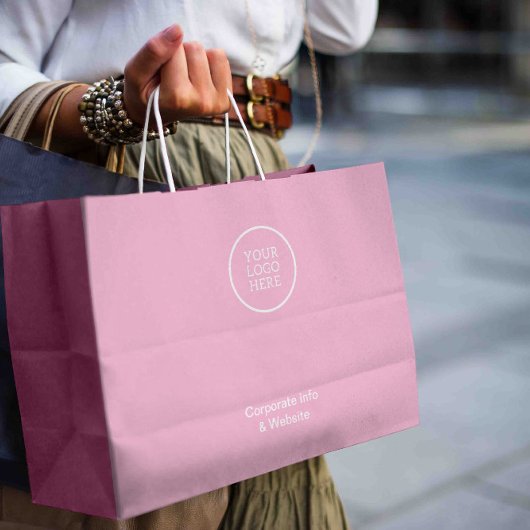 Modernes Minimal-Business-Logo Rosa Unternehmensin Große Geschenktüte