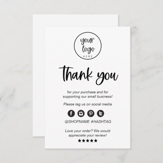 Modernes Minimal Business Vielen Dank für die Best Dankeskarte (Vorne/Hinten)