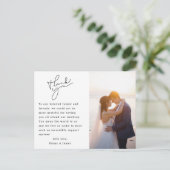 Modernes Minimal Calligraphy Wedding Foto Vielen D Postkarte (Stehend Vorderseite)