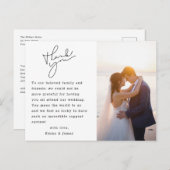 Modernes Minimal Calligraphy Wedding Foto Vielen D Postkarte (Vorne/Hinten)