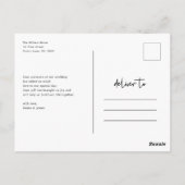 Modernes Minimal Calligraphy Wedding Foto Vielen D Postkarte (Rückseite)