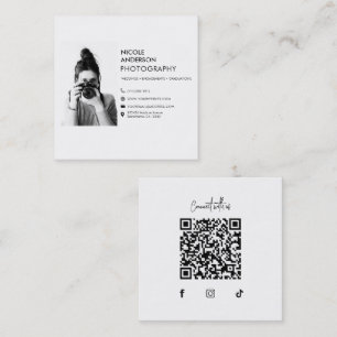 Modernes Minimal-Camera-Fotograf-Bild-Logo Quadratische Visitenkarte