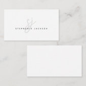 Modernes Minimal Chic Stilvolles Monogramm Berufli Mitteilungskarte (Vorne/Hinten)