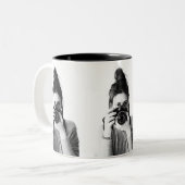 Modernes Minimal Clean 3 Foto Foto Zweifarbige Tasse (Vorderseite Links)