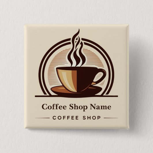 Modernes Minimal Coffee Shop beruflich Button (Vorderseite)