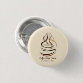 Modernes Minimal Coffee Shop beruflich Button (Vorne & Hinten)