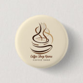 Modernes Minimal Coffee Shop beruflich Button (Vorderseite)