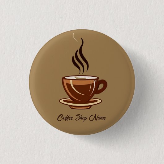 Modernes Minimal Coffee Shop beruflich Button (Vorderseite)