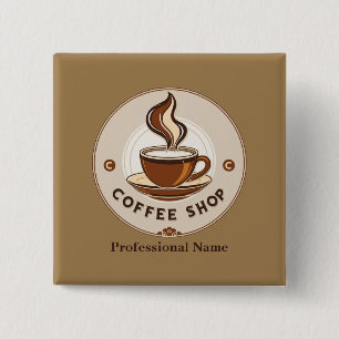 Modernes Minimal Coffee Shop beruflich Button