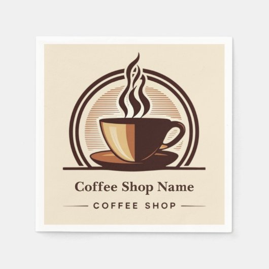 Modernes Minimal Coffee Shop beruflich Serviette (Vorderseite)