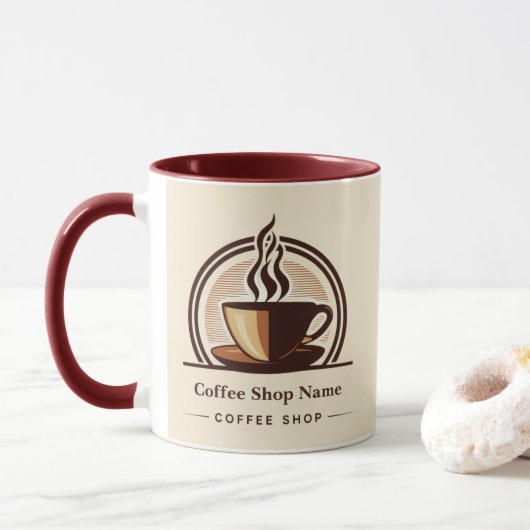 Modernes Minimal Coffee Shop beruflich Tasse (Mit Donut)