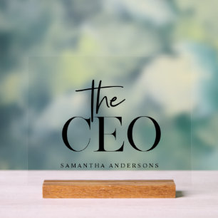 Modernes Minimal Der CEO Black Acrylschild