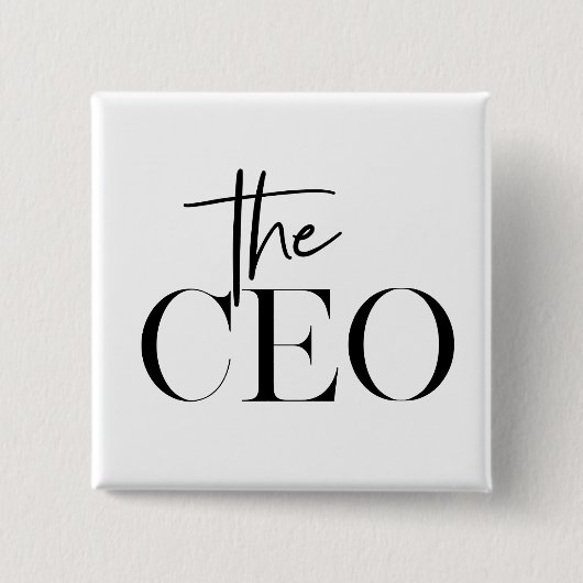 Modernes Minimal Der CEO Black Button (Vorderseite)