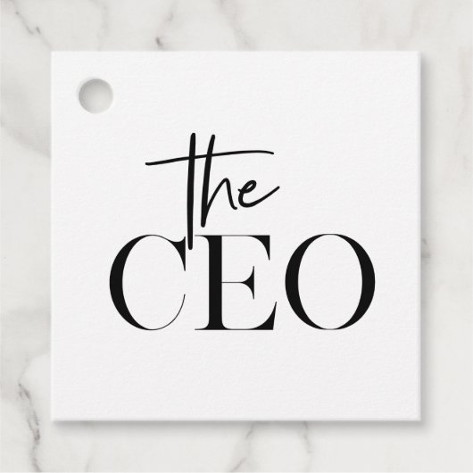 Modernes Minimal Der CEO Black Geschenkanhänger (Vorderseite)