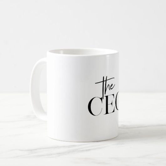 Modernes Minimal Der CEO Black Kaffeetasse (Vorderseite Links)