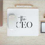 Modernes Minimal Der CEO Black Mousepad<br><div class="desc">Modernes Minimal Der CEO Black</div>