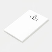 Modernes Minimal Der CEO Black Post-it Klebezettel (angewinkelt)