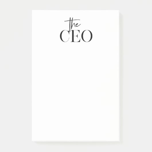 Modernes Minimal Der CEO Black Post-it Klebezettel (Vorderseite)