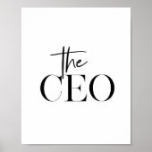 Modernes Minimal Der CEO Black Poster (Vorne)