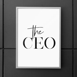Modernes Minimal Der CEO Black Poster