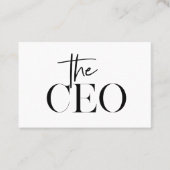 Modernes Minimal Der CEO Black Visitenkarte (Vorderseite)