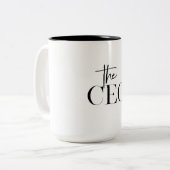Modernes Minimal Der CEO Black Zweifarbige Tasse (Vorderseite Links)