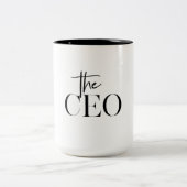 Modernes Minimal Der CEO Black Zweifarbige Tasse (Mittel)