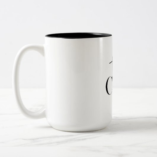 Modernes Minimal Der CEO Black Zweifarbige Tasse (Links)
