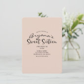 Modernes Minimal der Farbe Sweet 16 16 Party Einladung (Stehend Vorderseite)