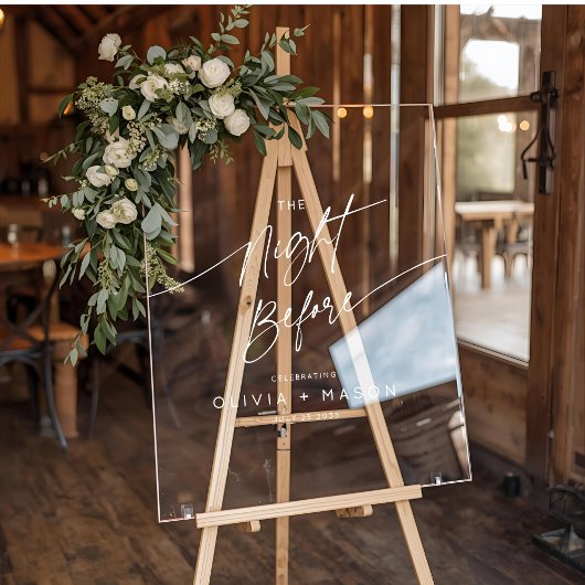 Modernes Minimal die Nacht vor der Hochzeit Willko Acrylschild