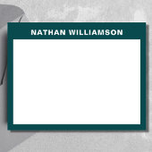 Modernes Minimal Dunkles Aquamarines Blau für Männ Mitteilungskarte