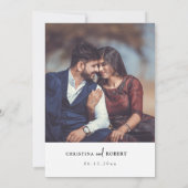 Modernes Minimal Dusty Blue Boho Save the Date Fot Einladung (Rückseite)