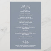 Modernes Minimal Dusty Blue Budget Hochzeitsprogra Flyer (Hinten)