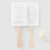 Modernes Minimal Dusty Blue Script Wedding Program Fächer (Vorne und Hinten)