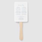 Modernes Minimal Dusty Blue Script Wedding Program Fächer (Rückseite)