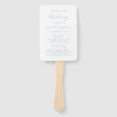 Modernes Minimal Dusty Blue Script Wedding Program Fächer (Vorderseite)