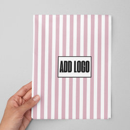 Modernes Minimal Dusty Pink Stripes Business-Logo Geschenkpapier Set