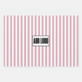 Modernes Minimal Dusty Pink Stripes Business-Logo Geschenkpapier Set (Vorderseite)