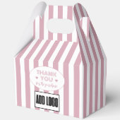 Modernes Minimal Dusty Pink Stripes Business-Logo Geschenkschachtel (Vorderseite)
