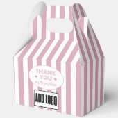 Modernes Minimal Dusty Pink Stripes Business-Logo Geschenkschachtel (Rückseite)