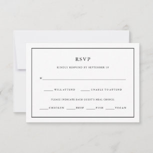 Modernes Minimal   Editierbare Wahl für die Grenzm RSVP Karte