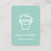 Modernes Minimal-Eimer-Logo Haussäuberung Visitenkarte (Vorderseite)