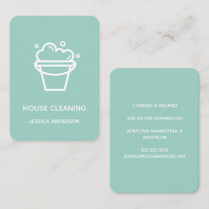 Modernes Minimal-Eimer-Logo Haussäuberung Visitenkarte